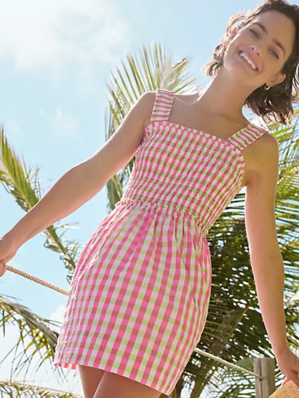 Lilly Pulitzer Pink and White Gingham Mini Dress